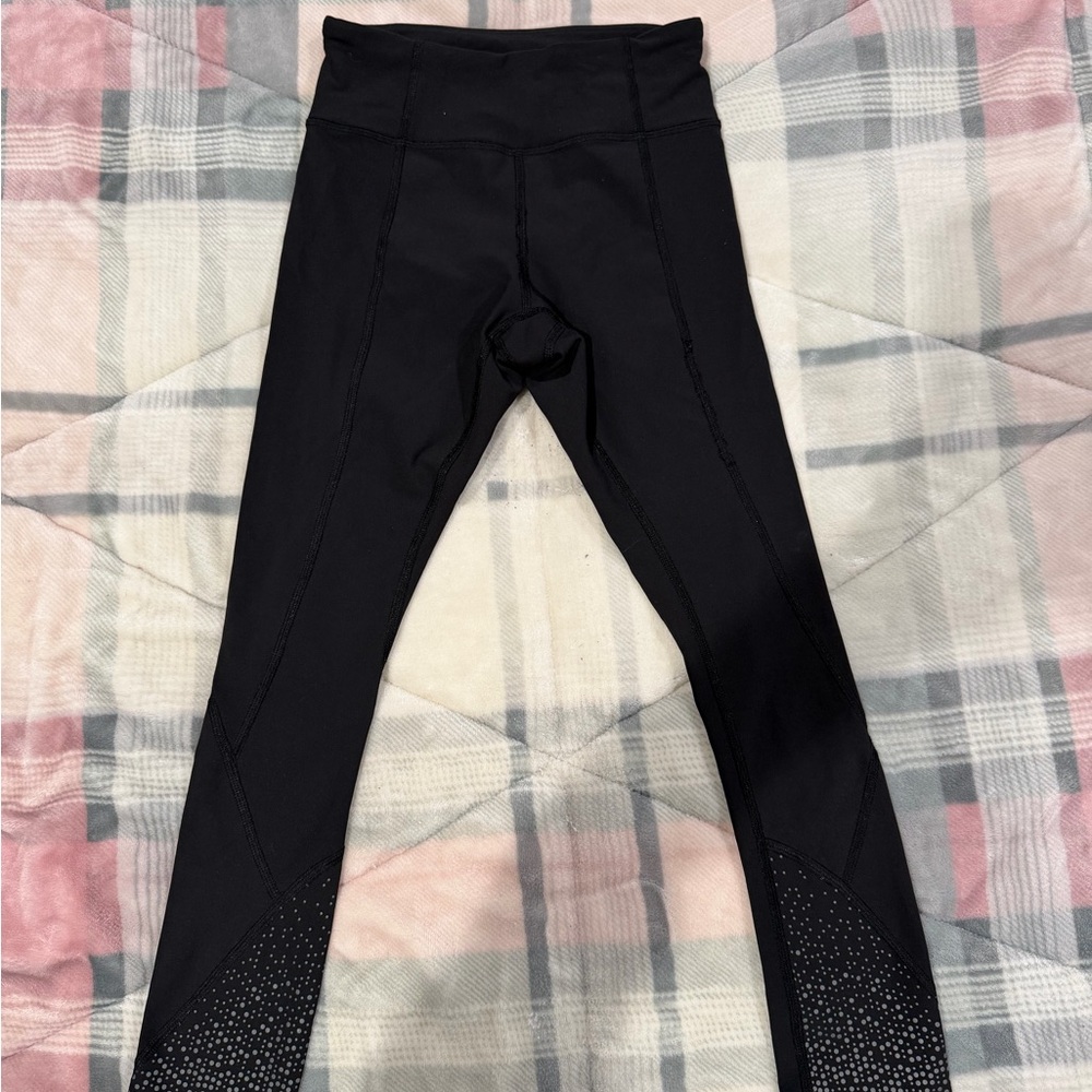 Lululemon Athletica Black Leggings with Mesh Panels